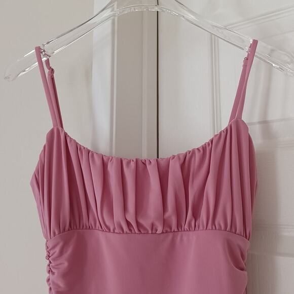 Lovers + Friends Juliana Ruched Pink Mini Dress S NWT - Picture 3 of 15